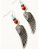 Image #2 - Shyanne Women's Canyon Sunset Wing Earrings, Silver, hi-res