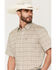 Image #2 - Cody James Men's Mind Trap Geo Print Short Sleeve Button-Down Stretch Western Shirt, Cream, hi-res