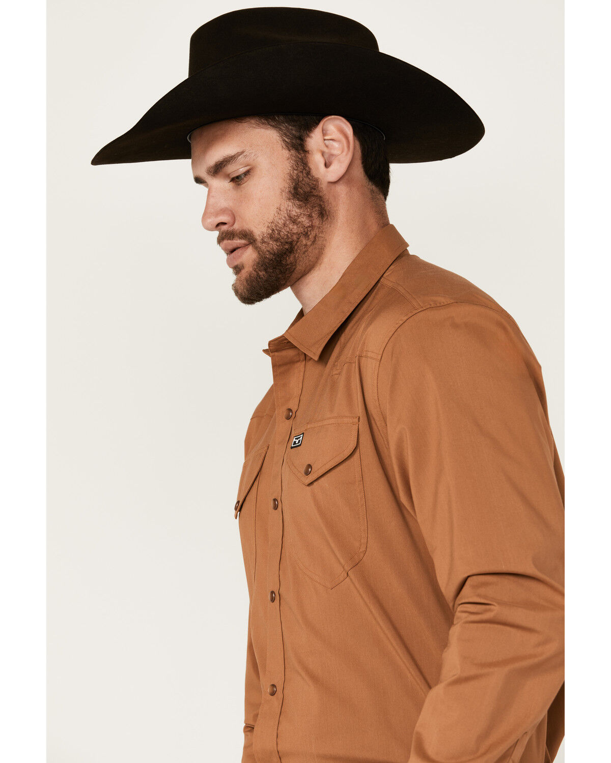 Image #2 - Kimes Ranch Men's Blackout Solid Long Sleeve Snap Performance Western Shirt, Brown, hi-res