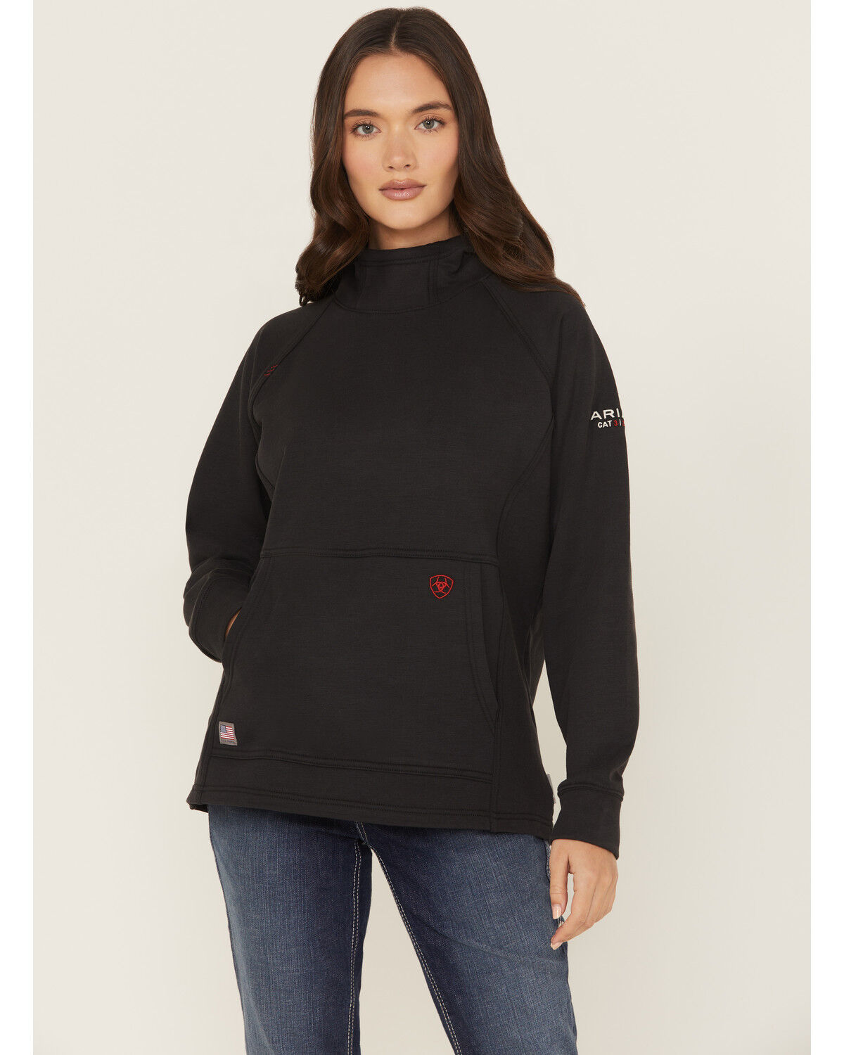 Image #1 - Ariat Women's FR Primo Fleece 2.0 Work Hoodie, Black, hi-res