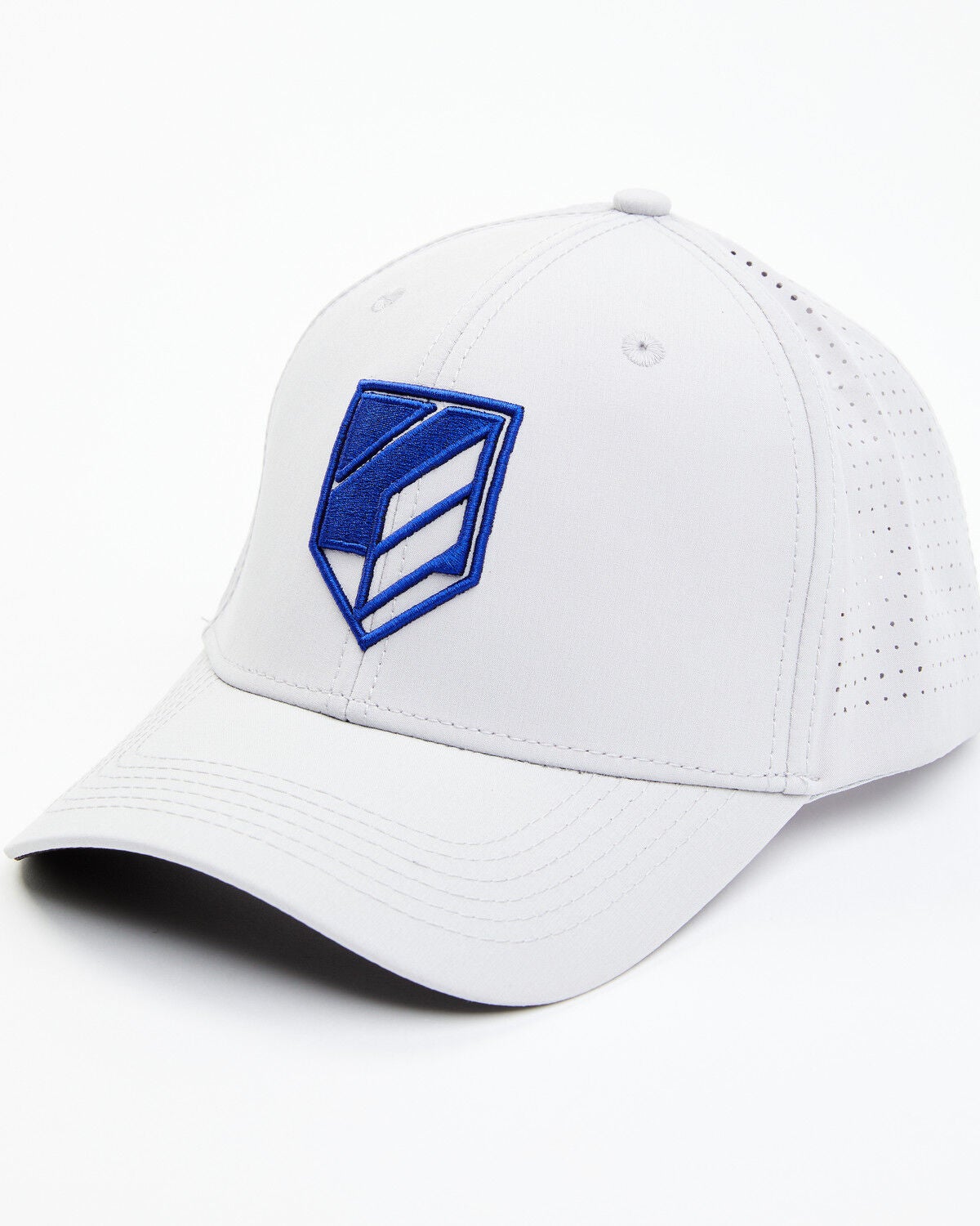 RANK 45&reg; Men's Shield Logo Embroidered Ball Cap, Light Grey, hi-res