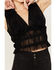 Image #4 - Beyond The Radar Women's Mesh Shirred Tank, Black, hi-res