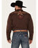 Image #4 - Scully Men's Thunderbird Embroidered Long Sleeve Pearl Snap Western Shirt, Chocolate, hi-res
