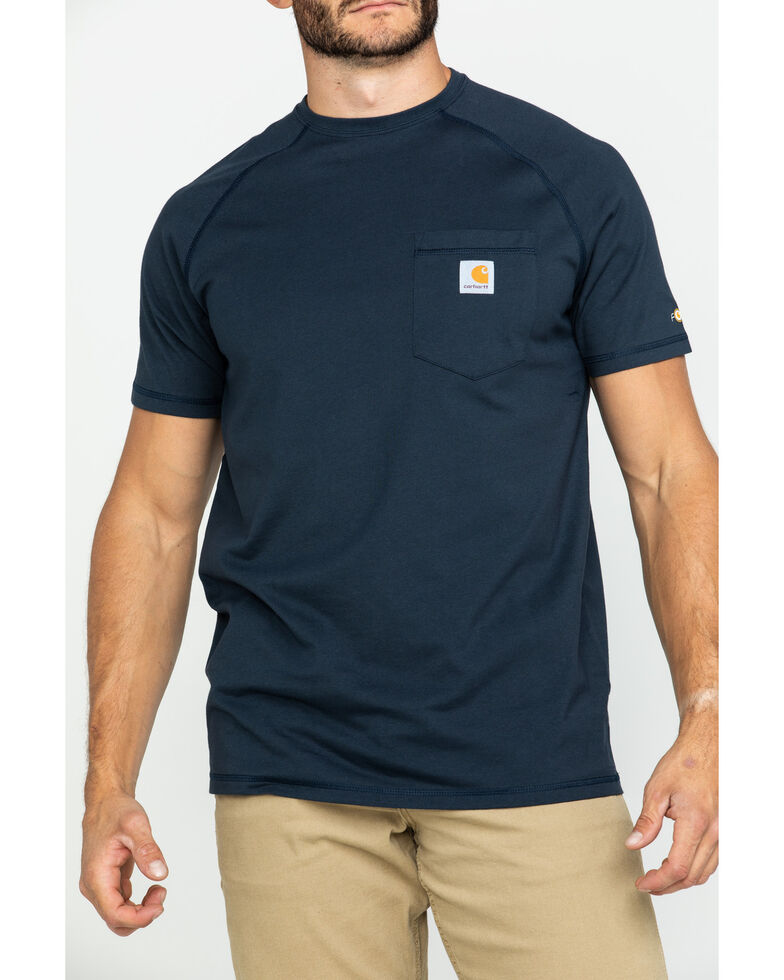 Carhartt Force Men's Short Sleeve Work T-Shirt , Navy, hi-res