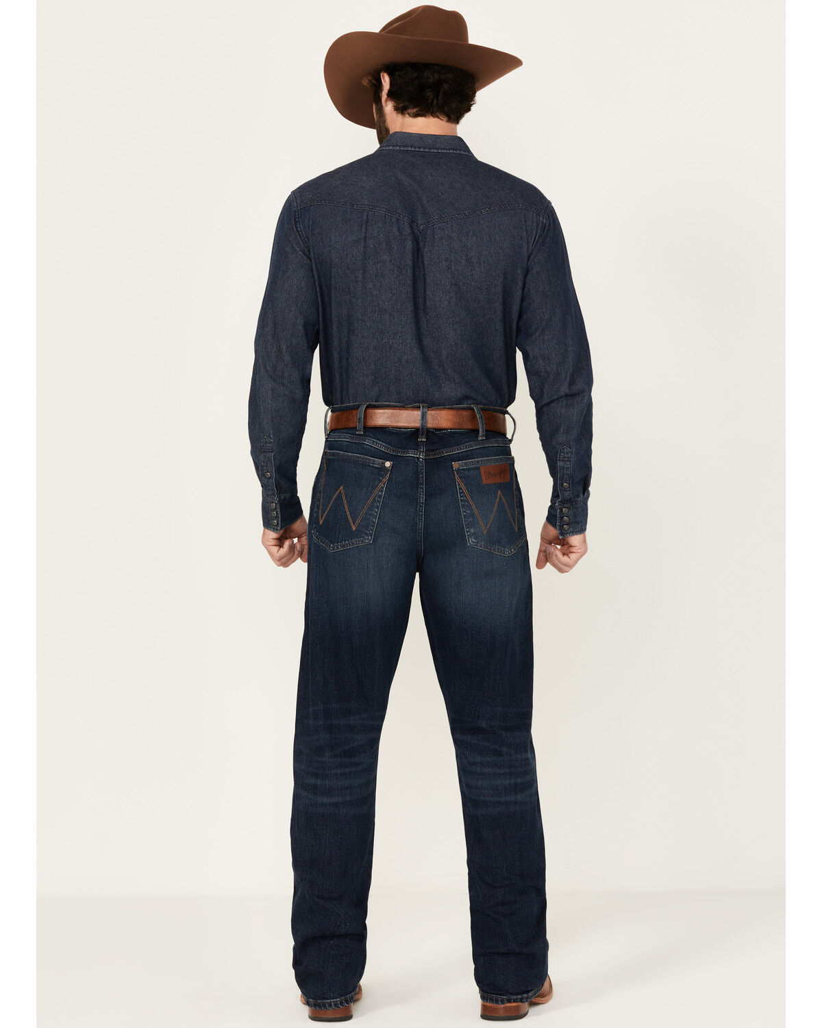 Image #3 - Wrangler Retro Men's Darren Dark Wash Relaxed Bootcut Stretch Denim Jeans - Long, Dark Wash, hi-res