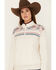 Image #2 - RANK 45® Women's 1/4 Zip Southwestern Print Contrast Pullover , Oatmeal, hi-res