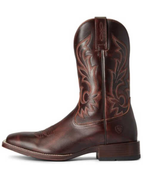 Image #2 - Ariat Men's Hand-Stained Slim Zip Ultra Western Performance Boot - Broad Square Toe, Brown, hi-res