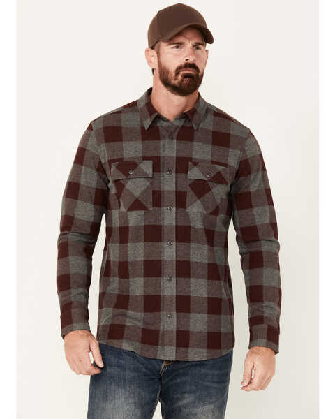 Image #1 - Brothers and Sons Men's Kent Long Sleeve Button Down Shirt, Burgundy, hi-res