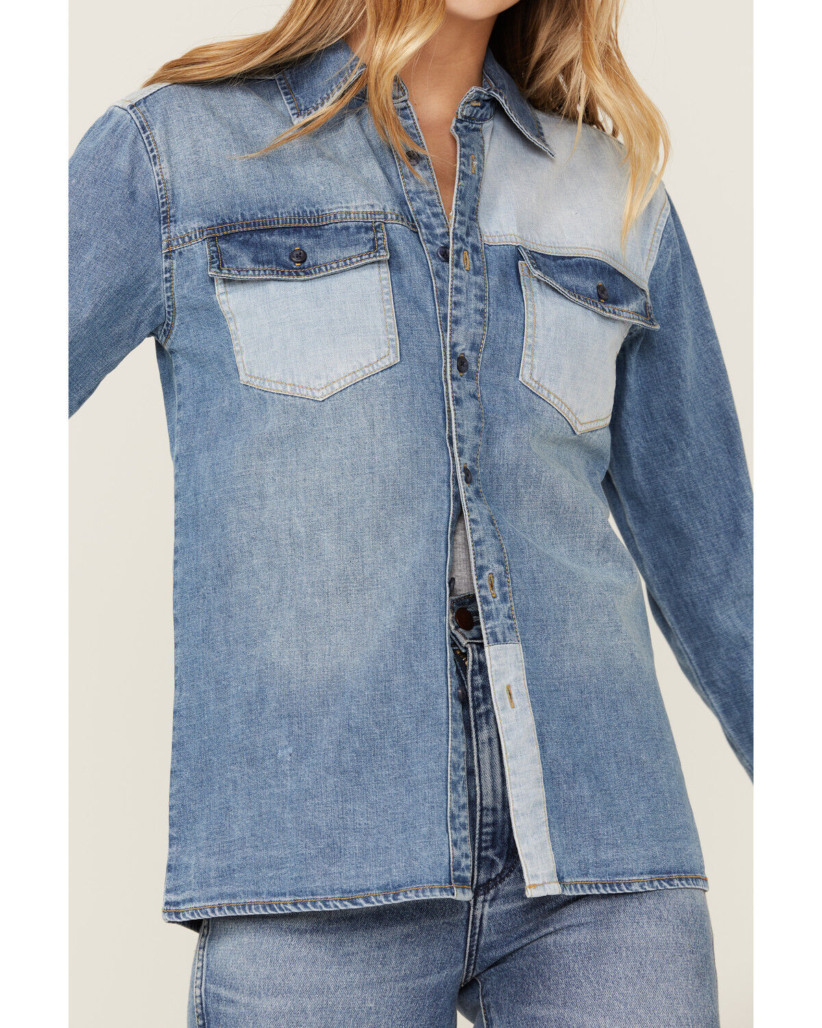 Image #2 - Cleo + Wolf Women's Oversized Denim Shirt, , hi-res