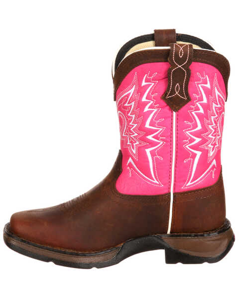 Image #3 - Durango Girls' Let Love Fly Western Boots - Square Toe, Brown, hi-res