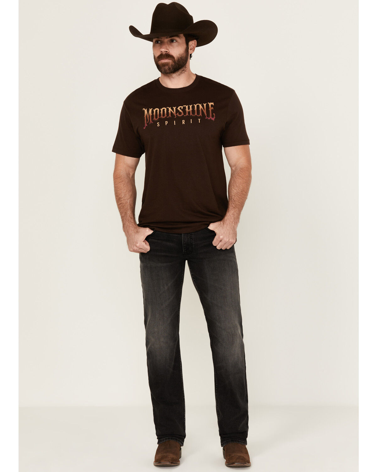Image #1 - Moonshine Spirit Men's Rocky Mountain Black Wash Slim Stretch Denim Jeans, Black, hi-res