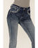 Grace in LA Women's Sequin Flap Pocket Light Wash Bootcut Jeans, Blue, hi-res