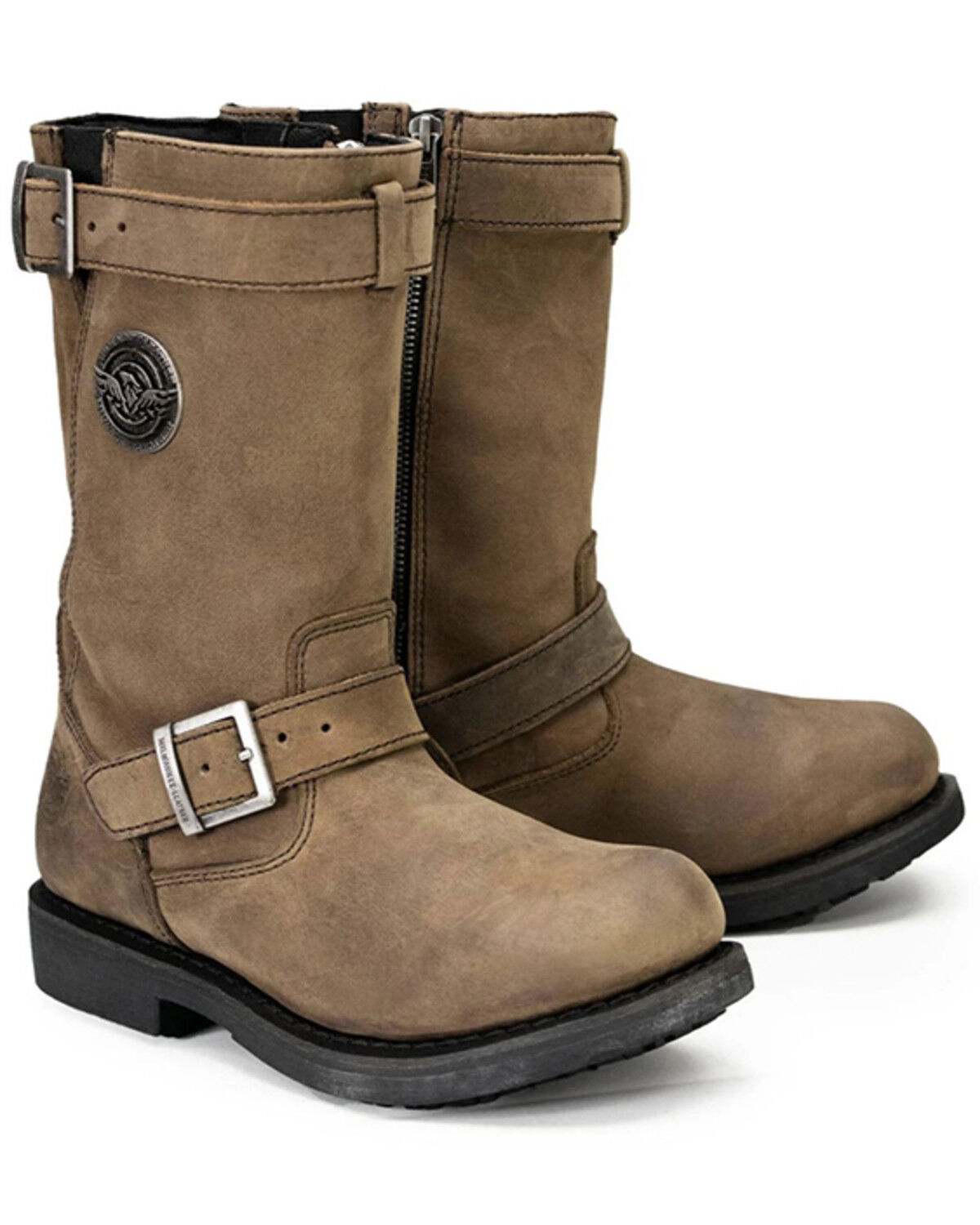Image #1 - Milwaukee Leather Women's 10" Classic Engineer Motorcycle Boots - Round Toe, Brown, hi-res