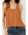 Image #3 - Cleo + Wolf Women's Cat Lace Trim Tank Top, Caramel, hi-res