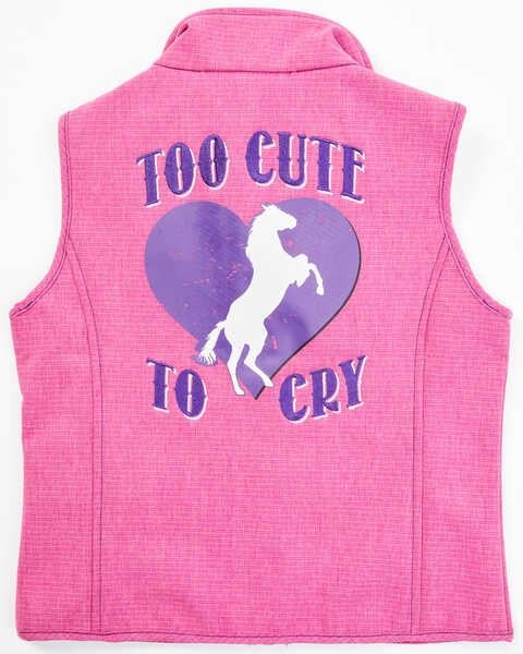 Image #3 - Cowgirl Hardware Toddler Girls' Too Cute To Cry Softshell Vest, , hi-res