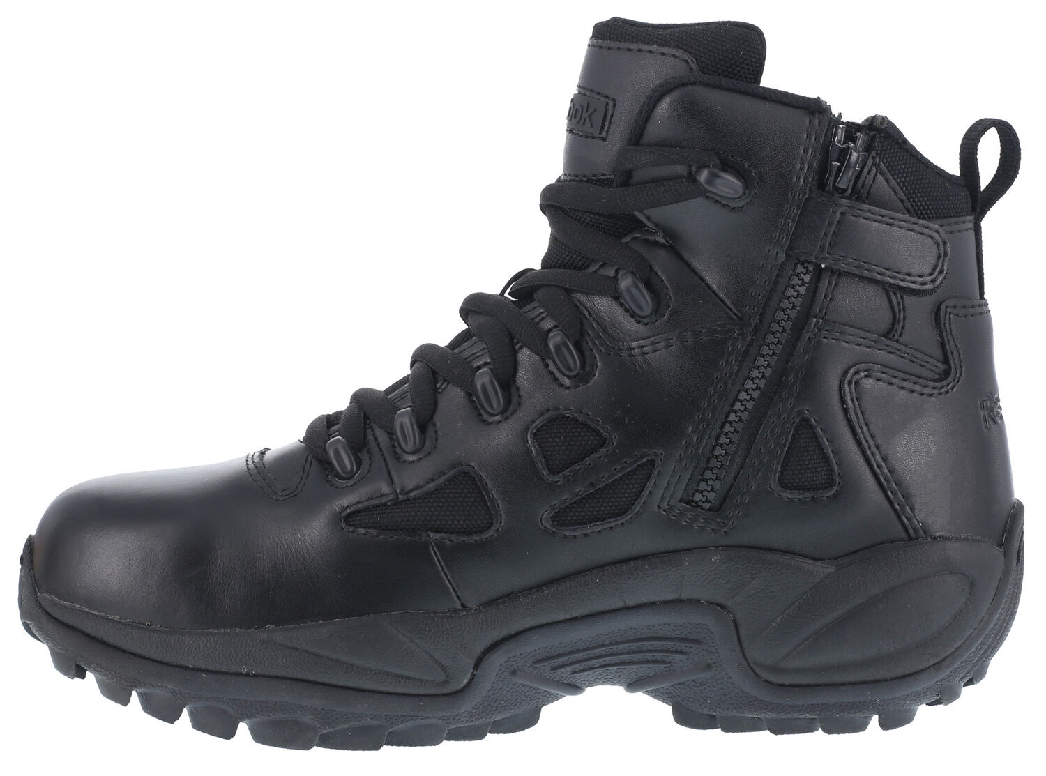 Image #4 - Reebok Men's Stealth 6" Lace-Up Waterproof Side Zip Work Boots - Soft Toe, Black, hi-res