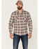 Brixton Men's Bowery Summer Weight Plaid Button-Down Western Shirt , Orange, hi-res