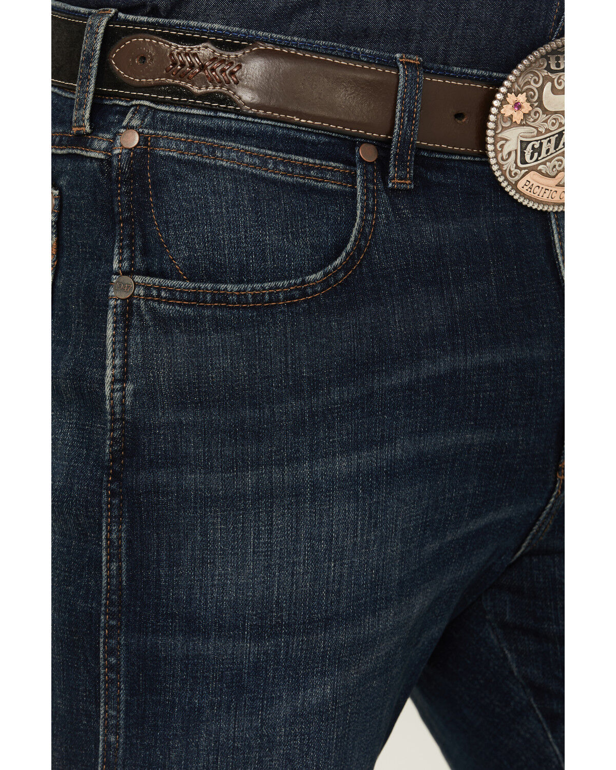 Image #2 - Wrangler Retro Men's Richland Dark Wash Slim Bootcut Stretch Denim Jeans, Dark Wash, hi-res