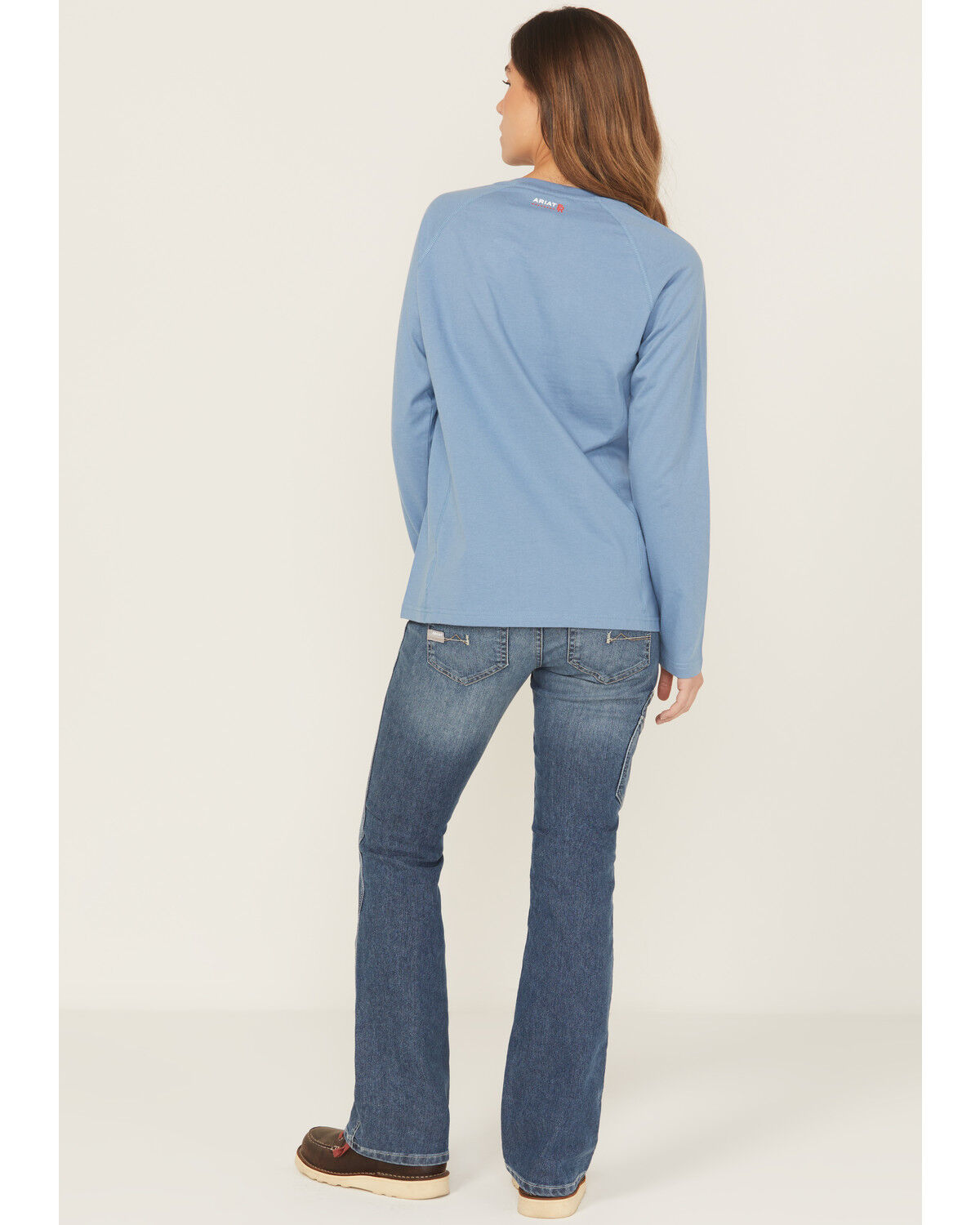 Image #3 - Ariat Women's Rebar Mid Rise Durastretch Raven Work Bootcut Jeans, Blue, hi-res