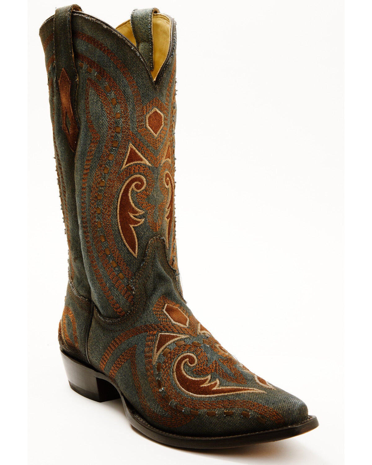 Corral Men's Denim Western Boots - Snip Toe, Blue, hi-res