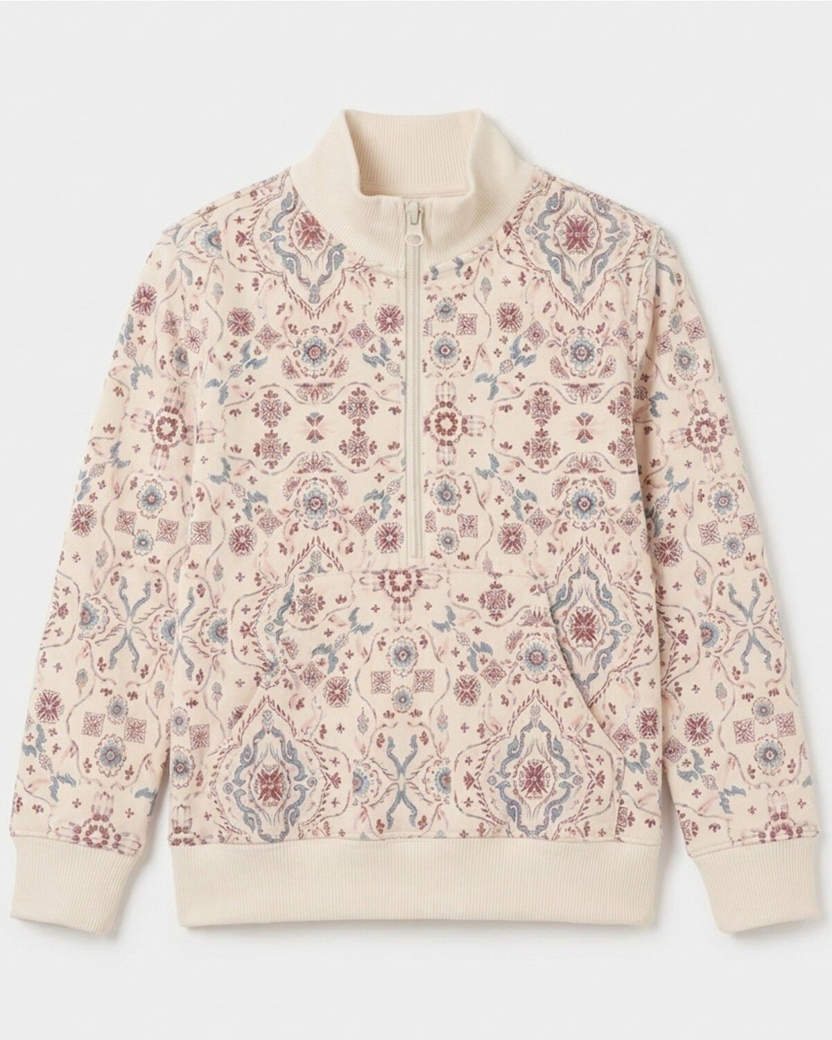Shyanne Toddler Girls' Pierce Tapestry Print 1/2 Zip Fleece Pullover, Natural, hi-res