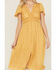 Image #3 - Beyond The Radar Women's Short Sleeve Floral Lace Midi Dress, Mustard, hi-res