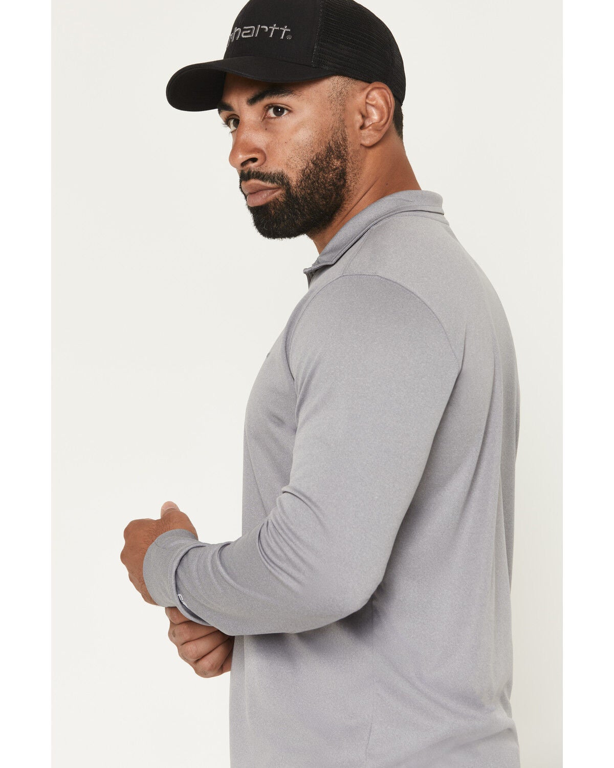 Image #2 - Carhartt Men's Force Sun Defender&trade; Lightweight Solid Quarter Zip Pullover, Steel, hi-res