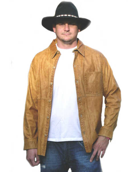 Image #1 - Kobler Leather Men's Alabama Overshirt , Beige, hi-res