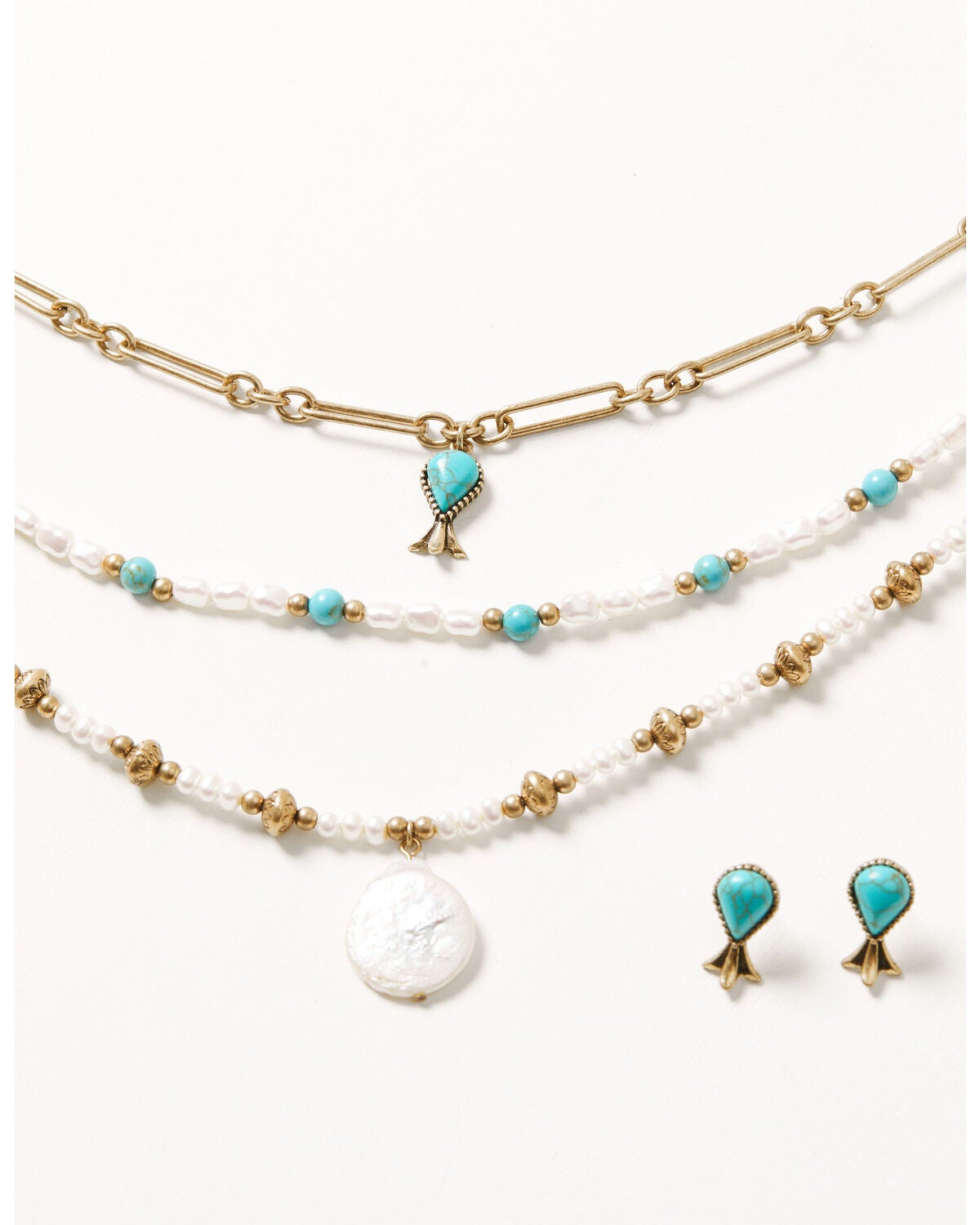 Shyanne Women's Western Romance Layered Necklace Jewelry Set - 2 Piece, Gold, hi-res