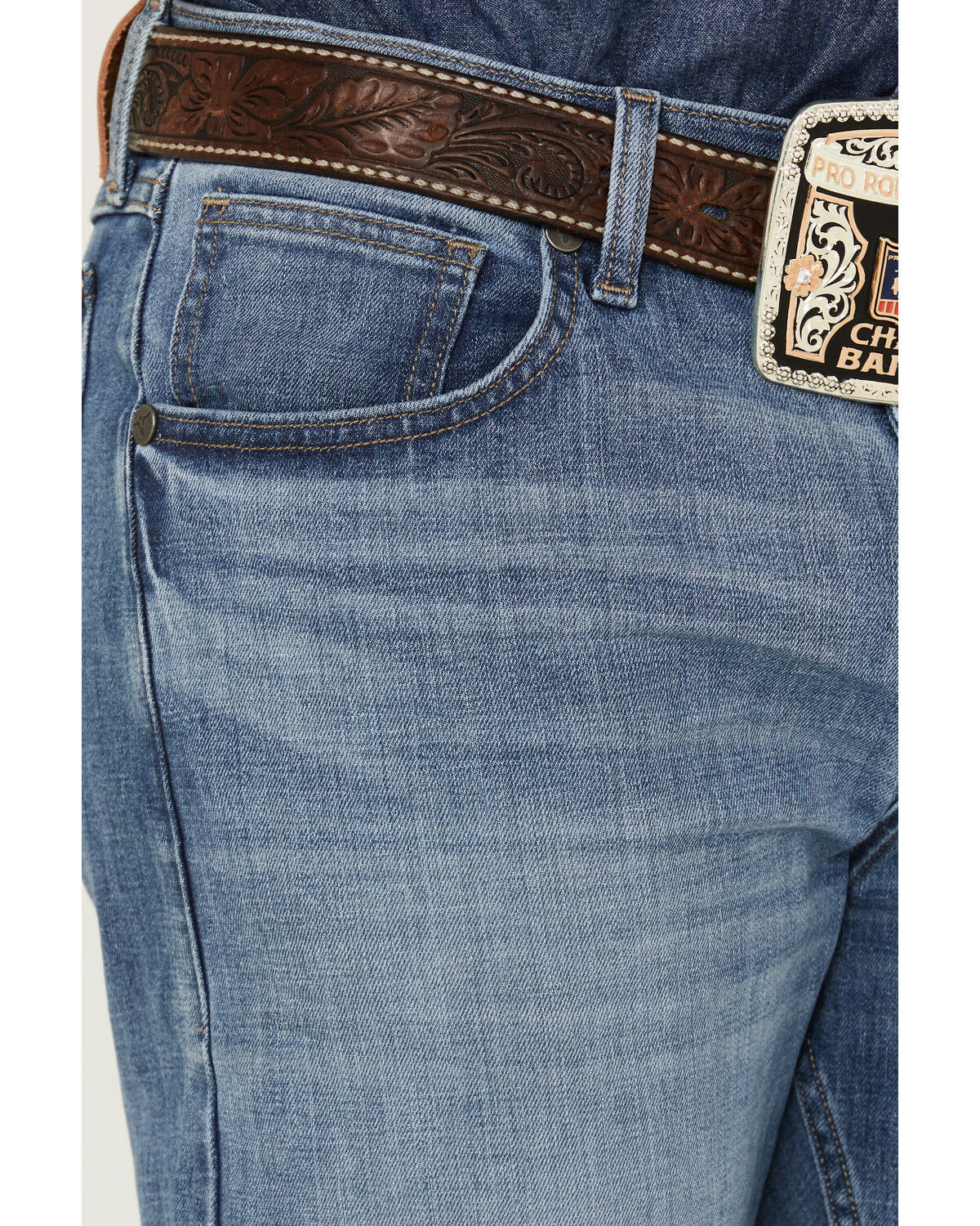 Image #2 - Wrangler 20X Men's Mist Stretch Slim Bootcut Jeans, Light Wash, hi-res