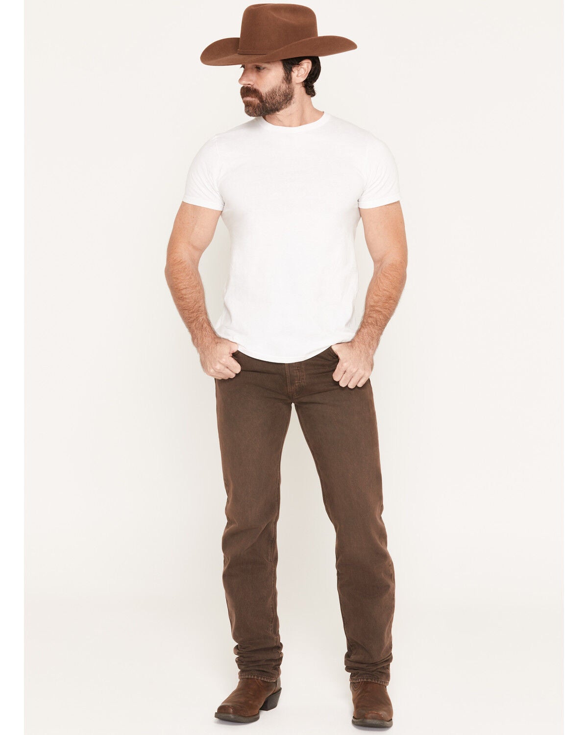 Image #1 - Levi's Men's 501 Original Straight Denim Jeans, Brown, hi-res