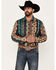 Wrangler Men's Checotah Southwestern Print Long Sleeve Pearl Snap Western Shirt, Multi, hi-res