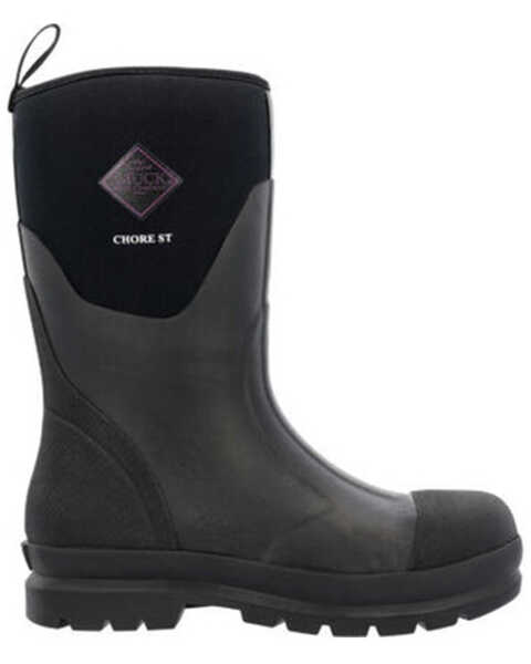Image #2 - Muck Boots Women's Chore Classic Mid Waterproof Rubber Boots - Steel Toe , Black, hi-res