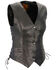 Image #1 - Milwaukee Leather Women's Braided Side Lace Lightweight Snap Front Vest - 3X, Black, hi-res