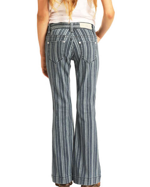 Rock & Roll Denim Girls' Stripe Trousers, Multi, hi-res