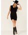 Image #4 - Idyllwind Women's Lady Bird Faux Suede Fringe Muscle Sleeve Mini Dress, Black, hi-res