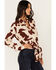 Image #4 - Idyllwind Women's Cow Print Tie Front Long Sleeve Western Shirt, Cream, hi-res