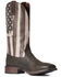 Ariat Men's Taylor Tan Distressed Flag Patriot Ultra Full-Grain Western Boot - Broad Square Toe, Brown, hi-res