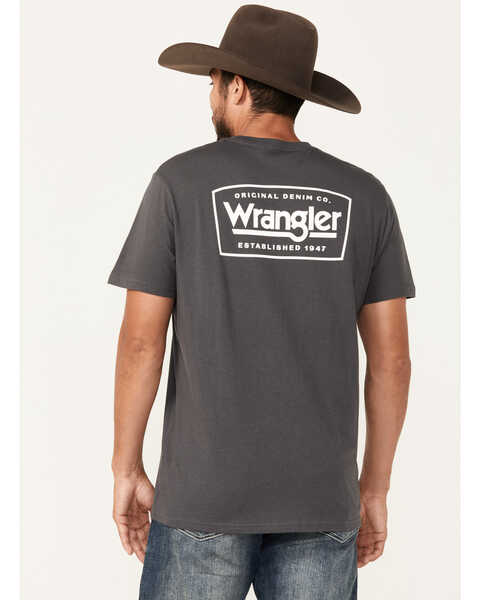 Wrangler Men's Logo Short Sleeve Graphic T-Shirt, Charcoal, hi-res