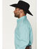 Image #2 - George Strait by Wrangler Men's Geo Print Long Sleeve Button-Down Stretch Western Shirt, Aqua, hi-res