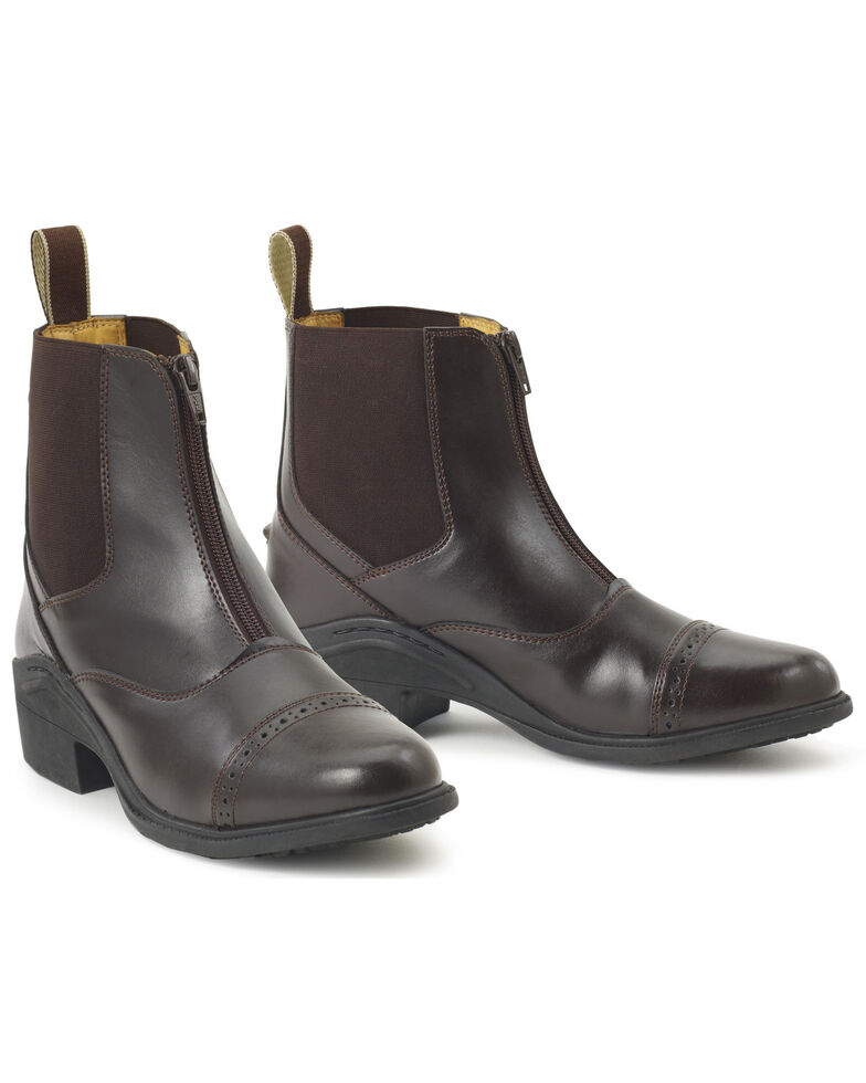 Ovation Synergy Zip Front Women's Brown Paddock Boots, Brown, hi-res