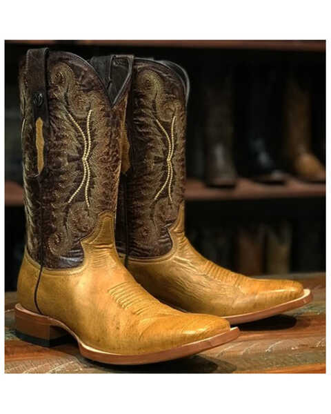 Tanner Mark Men's San Marcos Western Boots - Broad Square Toe, Honey, hi-res