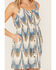 Shyanne Women's Southwestern Print Button-Front Dress, Bright Blue, hi-res