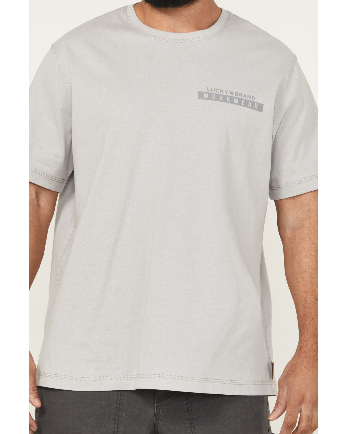 Image #3 - Lucky Brand Workwear Men's Core Logo Short Sleeve T-Shirt, Light Blue, hi-res