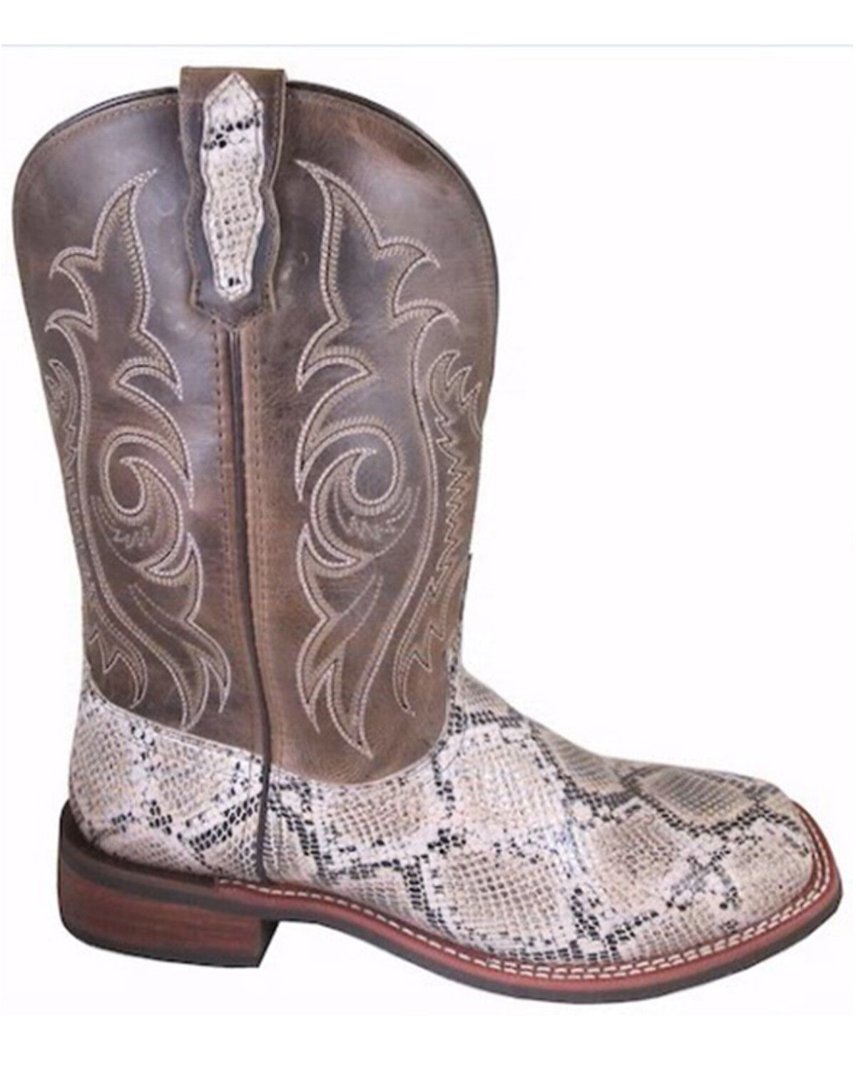 Image #1 - Smoky Mountain Men's Diamondback Western Boots - Broad Square Toe, White, hi-res