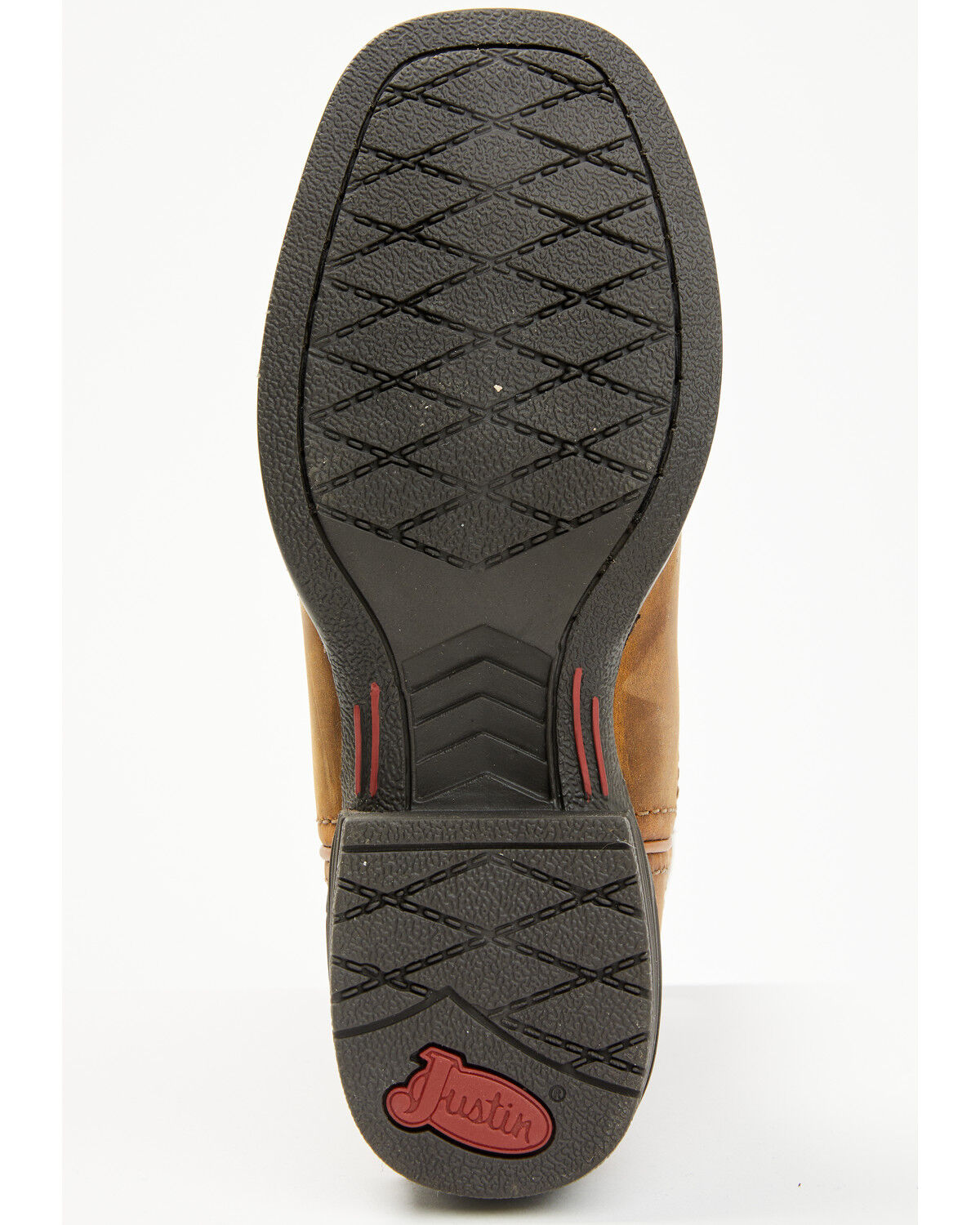Image #7 - Justin Boys' Bowline Western Boots - Broad Square Toe, Brown, hi-res