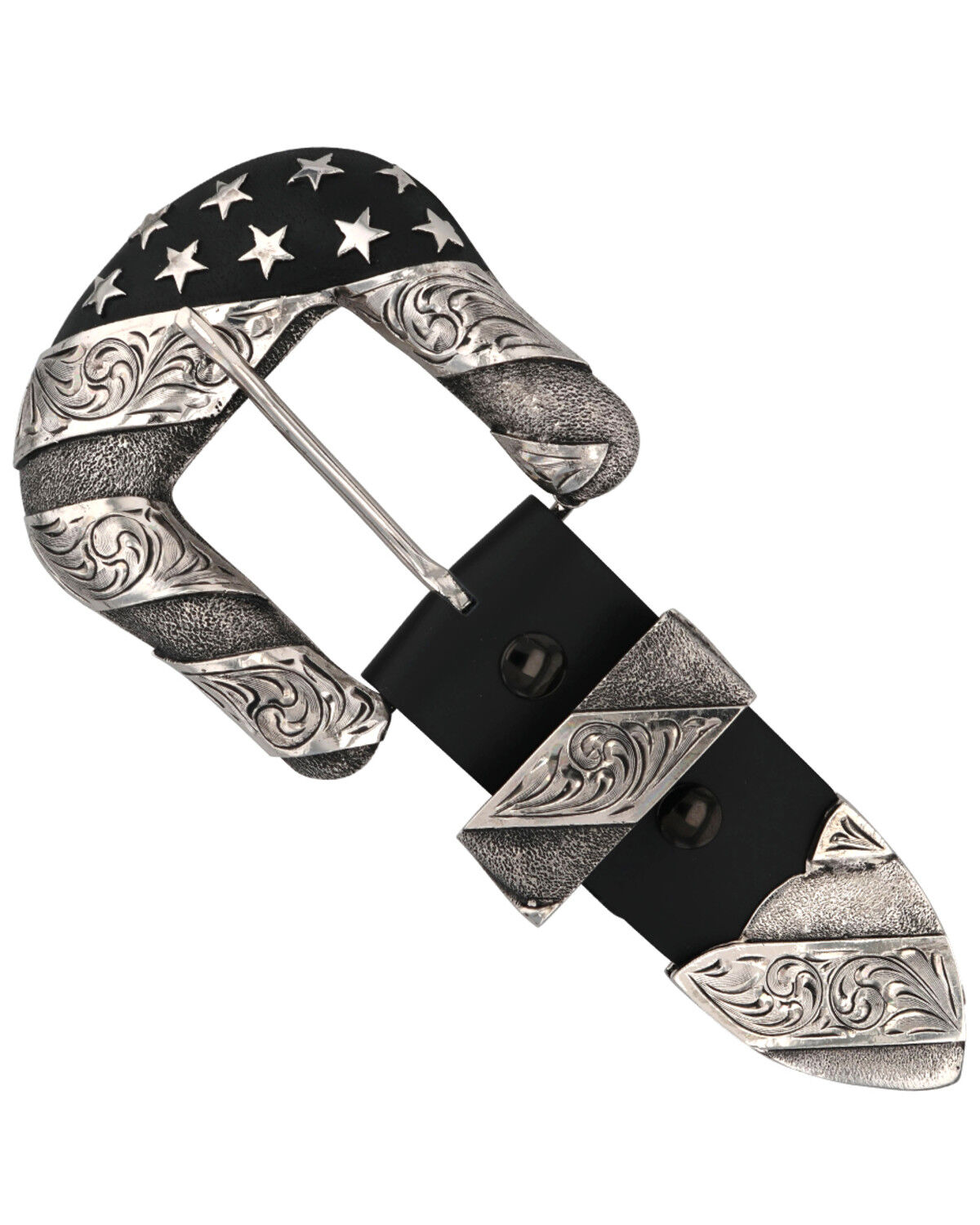 Image #1 - Montana Silversmiths Stars & Stripes 3-Piece Buckle Set, Silver, hi-res