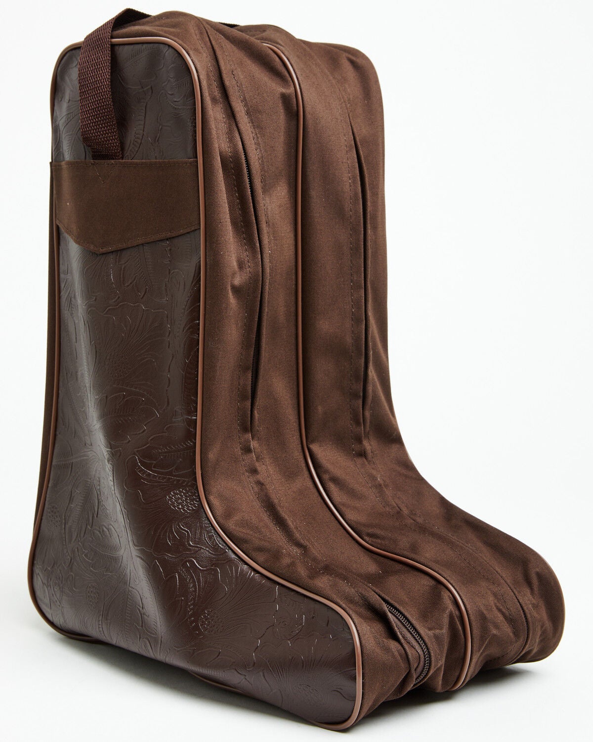 Boot Barn Faux Leather Floral Tooled Boot Bag, Brown, hi-res