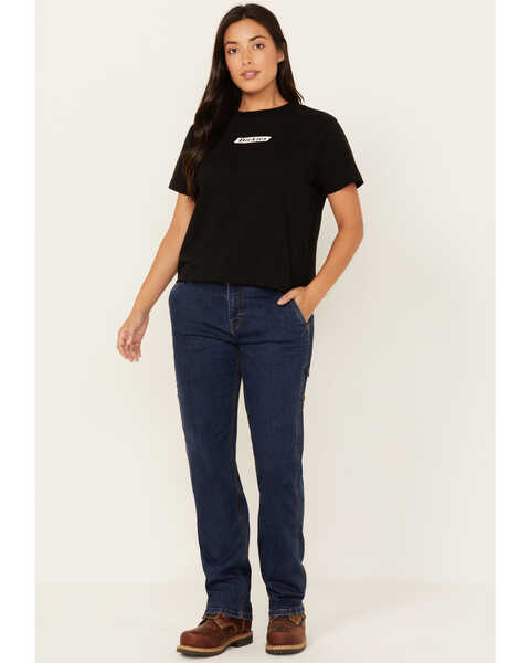 Image #1 - Dickies Women's Relaxed Fit Carpenter Straight Denim Jeans , Stone, hi-res
