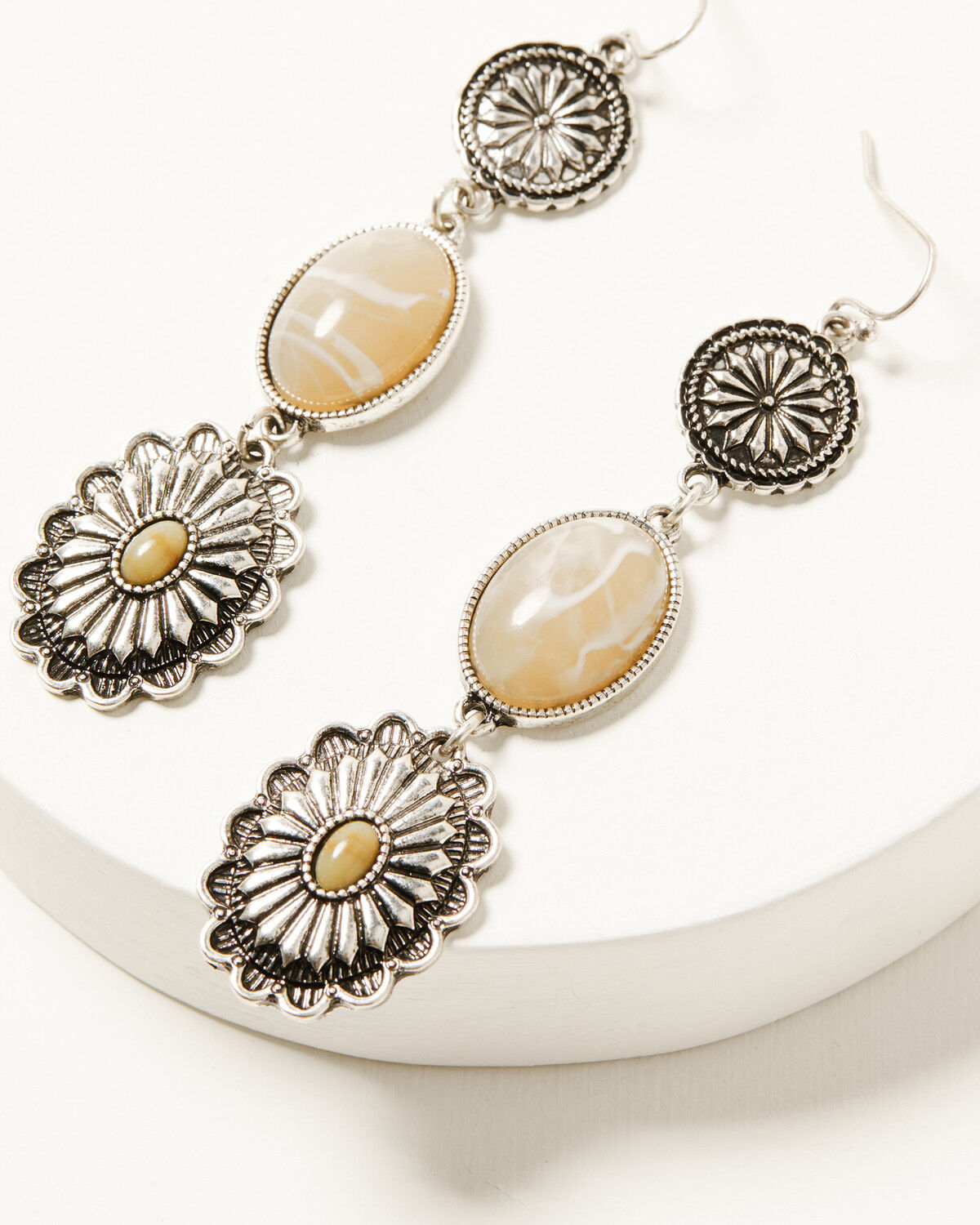 Image #2 - Shyanne Women's 3 Tier Statement Earrings, Natural, hi-res